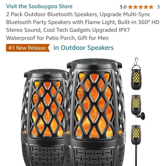 Outdoor Bluetooth Speakers with LED lights, brand new - Picture 3 of 5